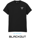BV ORIGINAL BLACKOUT black T-shirt with white embroidered BV chest logo.