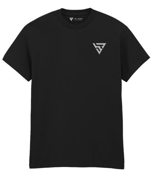 BV ORIGINAL BLACKOUT black T-shirt with white embroidered BV chest logo.2