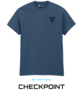 BV ORIGINAL CHECKPOINT blue T-shirt with black embroidered BV chest logo.