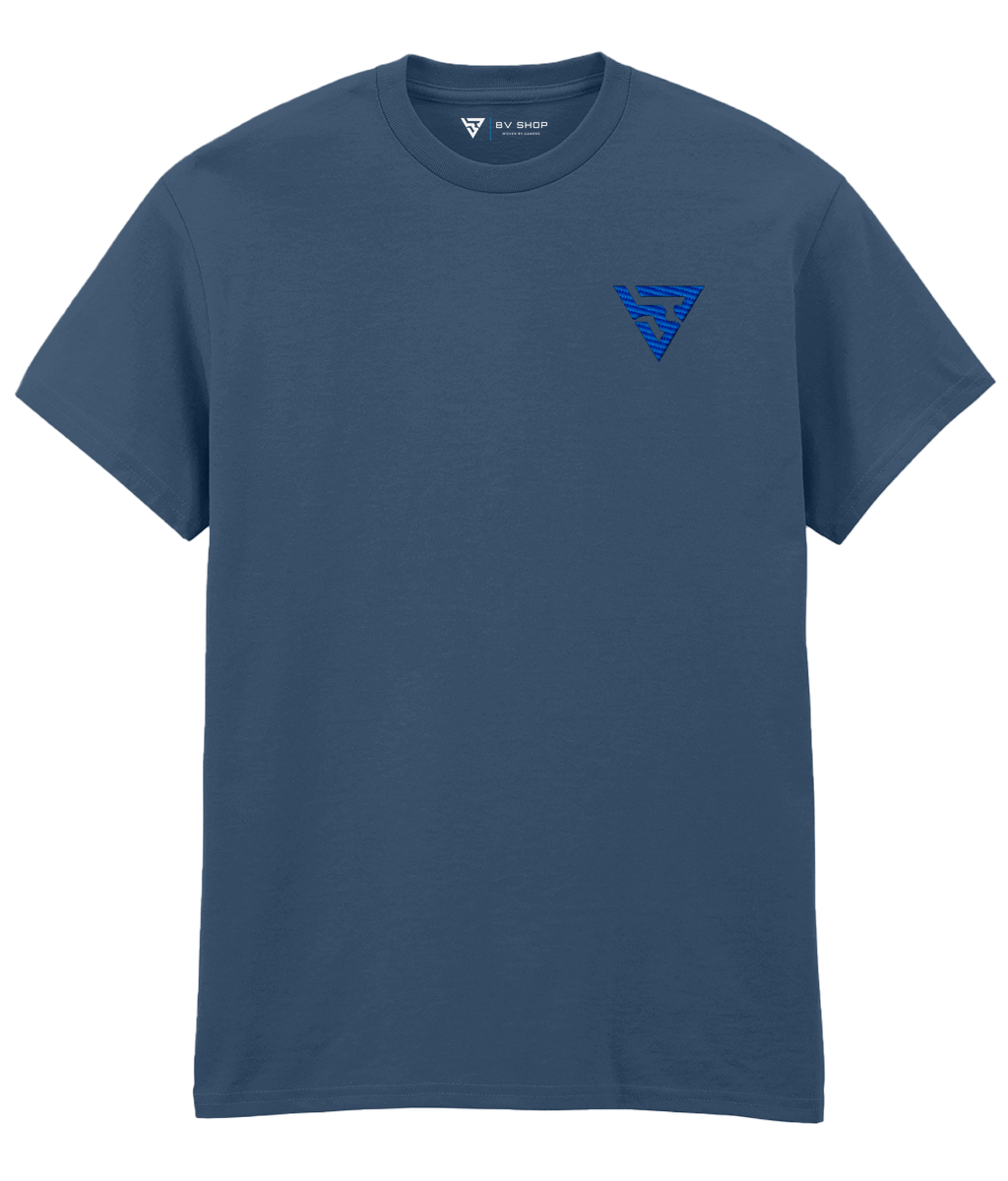 BV ORIGINAL COBALT blue T-shirt with blue embroidered BV chest logo.2