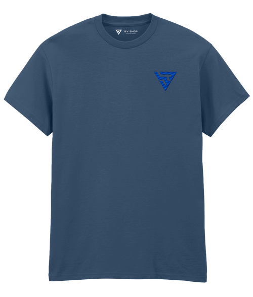 BV ORIGINAL COBALT blue T-shirt with blue embroidered BV chest logo.2
