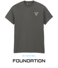 BV ORIGINAL FOUNDATION charcoal grey T-shirt with white embroidered BV chest logo.
