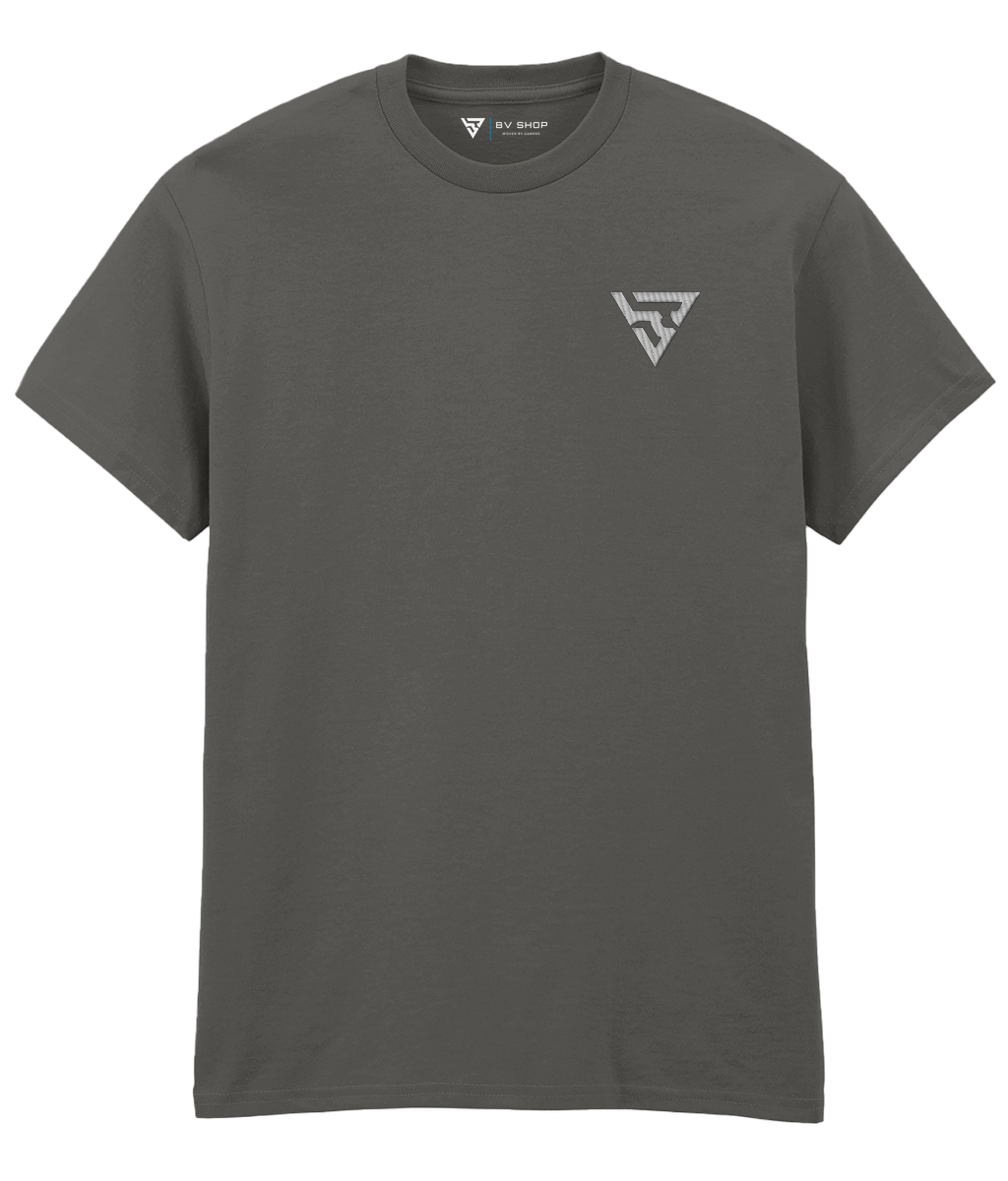 BV ORIGINAL FOUNDATION charcoal grey T-shirt with white embroidered BV chest logo.2