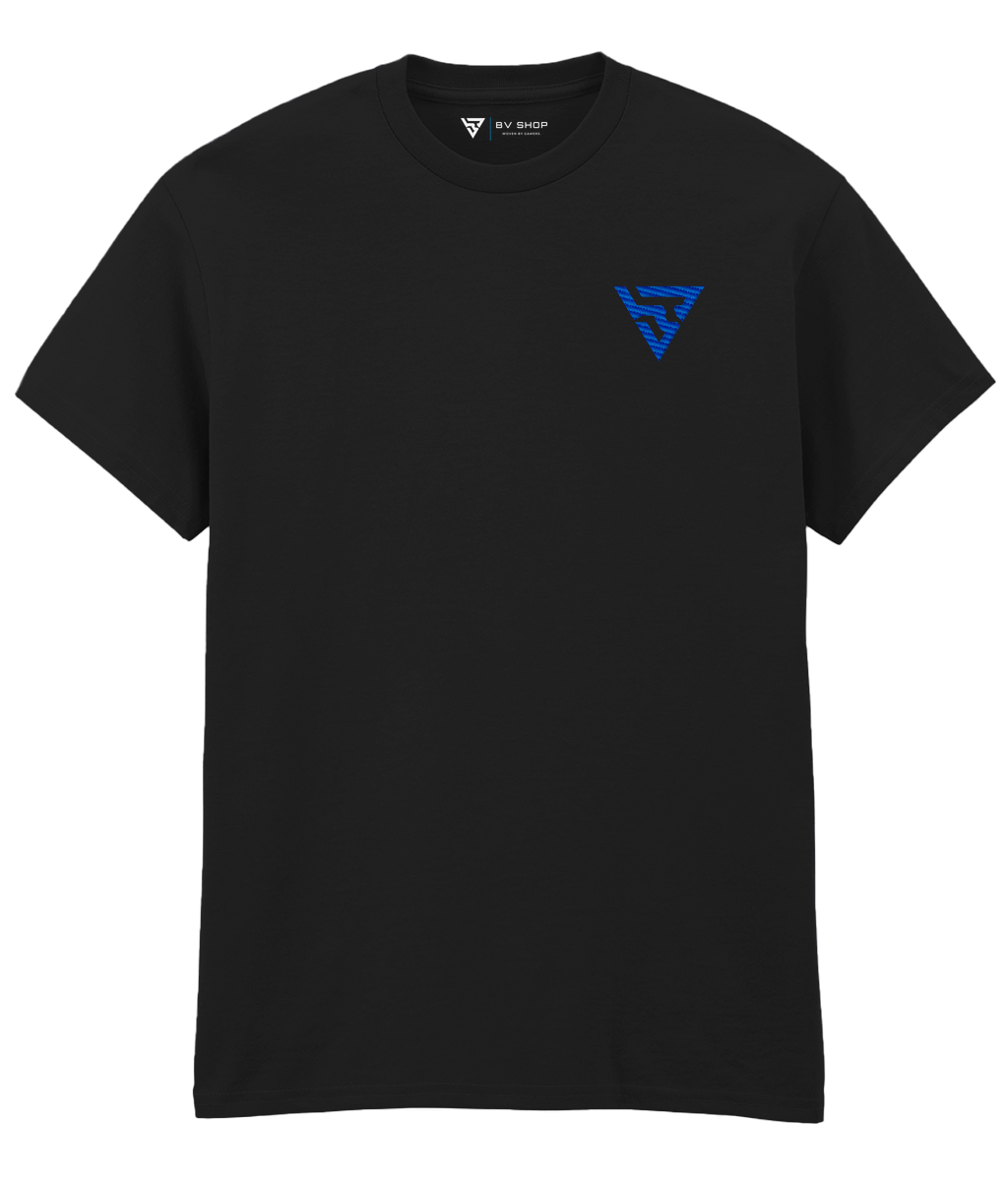 BV ORIGINAL NEXUS black T-shirt with blue embroidered BV chest logo.2