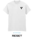 BV ORIGINAL RESET white T-shirt with black embroidered BV chest logo.