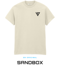 BV ORIGINAL SANDBOX cream T-shirt with black embroidered BV chest logo.