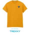 BV ORIGINAL TREKKY yellow T-shirt with blue embroidered BV chest logo.