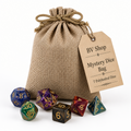 Mystery RPG Dice Set – 7 Polyhedral Dice with Drawstring Bag
