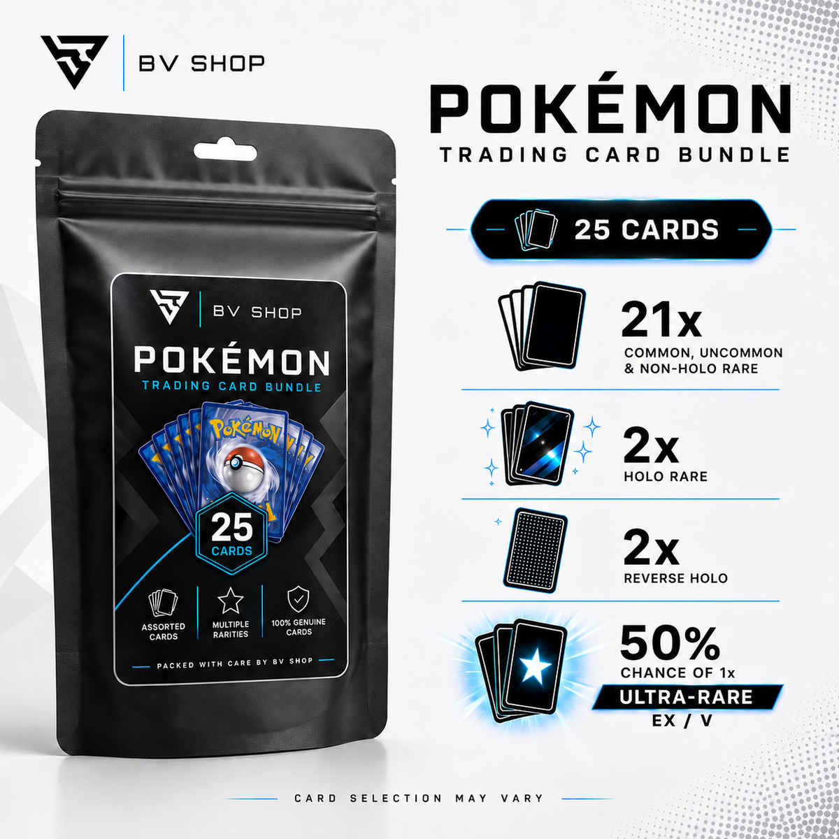 Pokémon TCG 25 Card Bundle – Assorted Genuine Cards